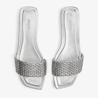 Sandales Clovis plates en daim scintillant - Silver Mix