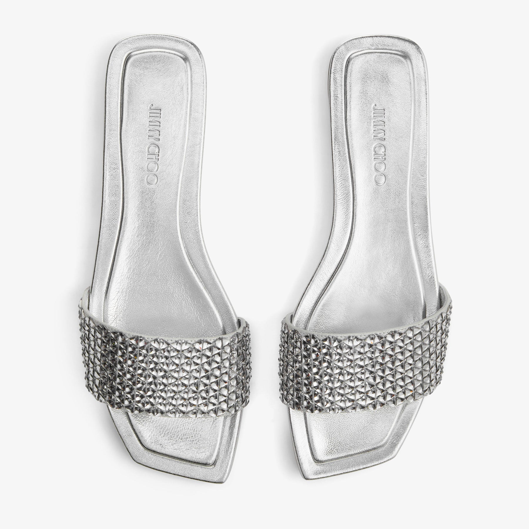 Sandales Clovis plates en daim scintillant - Silver Mix
