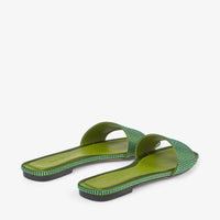 Sandales Clovis plates en satin à cristaux - Matcha & Matcha