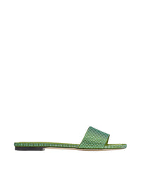 Sandales Clovis plates en satin à cristaux - Matcha & Matcha