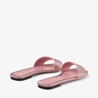 Sandales Clovis plates en satin à cristaux - Rose & Rose