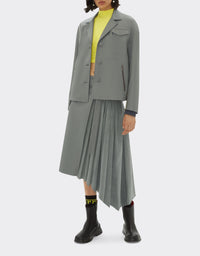 Veste droite en cuir - Grigio