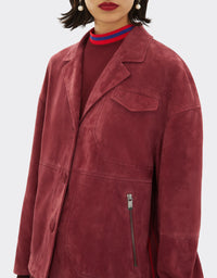 Suede straight jacket - Bordeaux