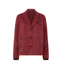 Suede straight jacket - Bordeaux