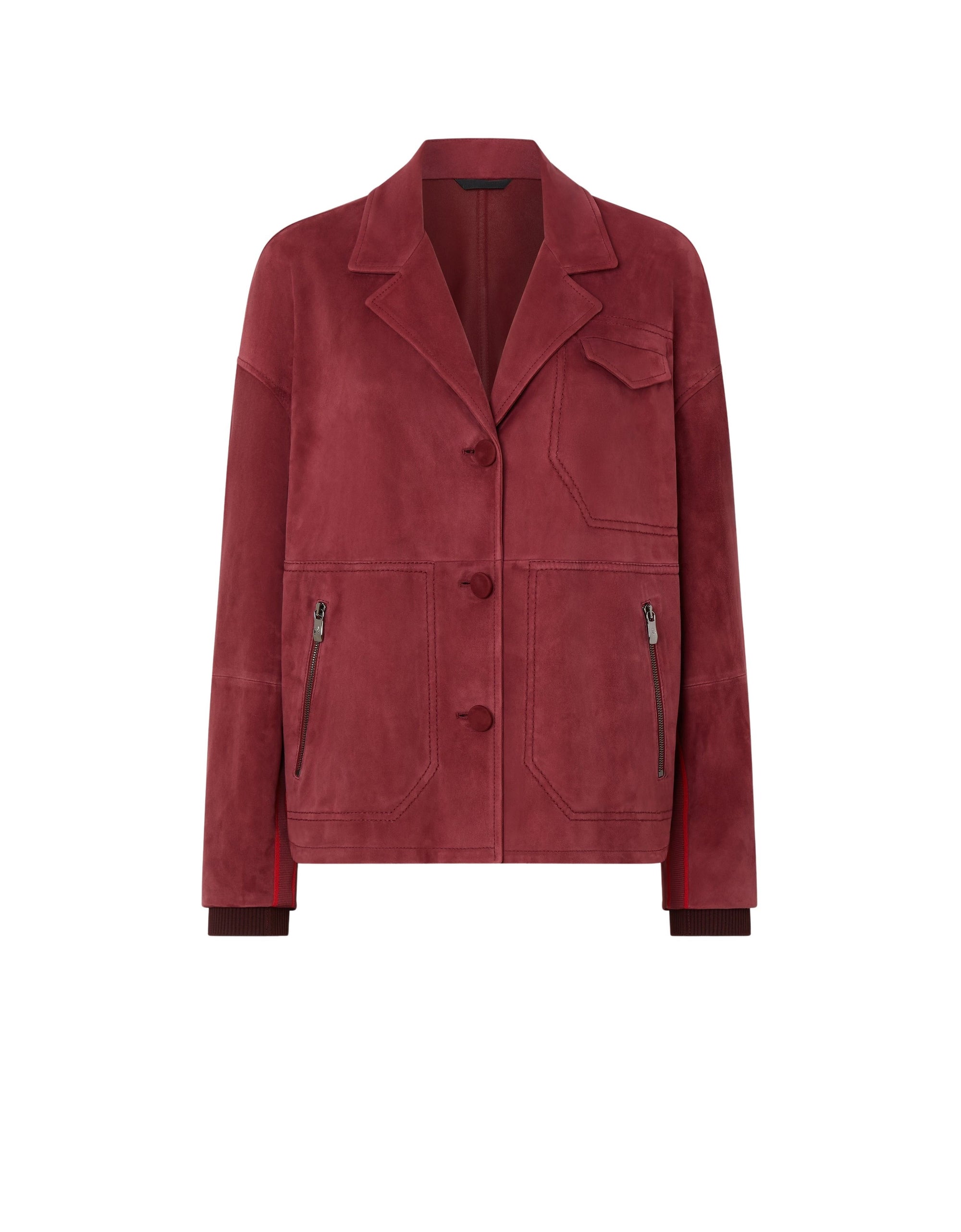 Suede straight jacket - Bordeaux