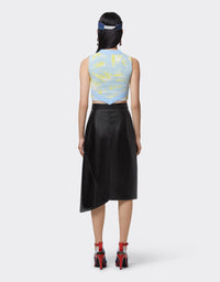 Asymmetrical leather skirt - Nero