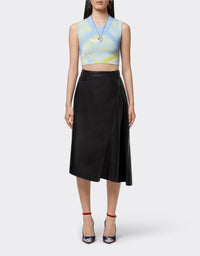 Asymmetrical leather skirt - Nero