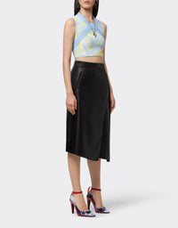 Asymmetrical leather skirt - Nero