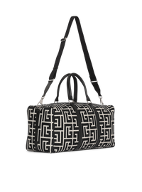 Sac de voyage en jacquard maxi monogramme - Ivoire & Noir