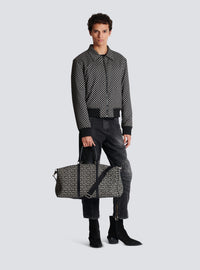 Sac de voyage en jacquard maxi monogramme - Ivoire & Noir
