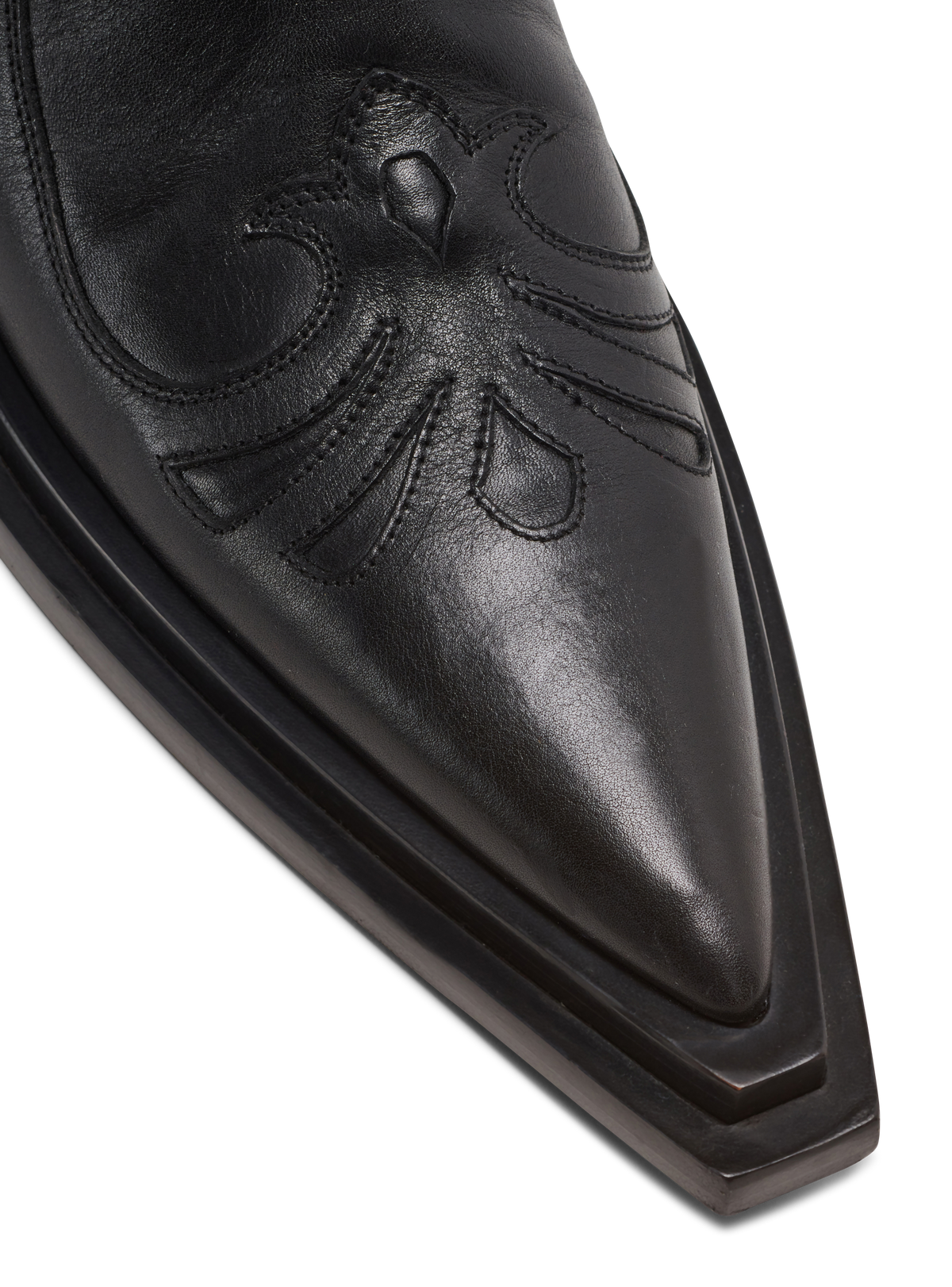 Bottes dan en cuir patchwork - Noir