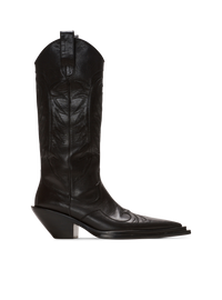Bottes dan en cuir patchwork - Noir