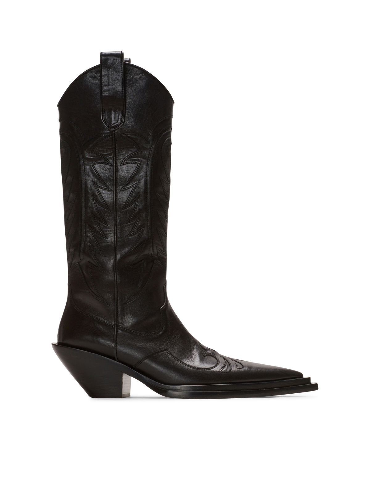 Bottes dan en cuir patchwork - Noir