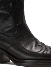 Bottes dan en cuir patchwork - Noir