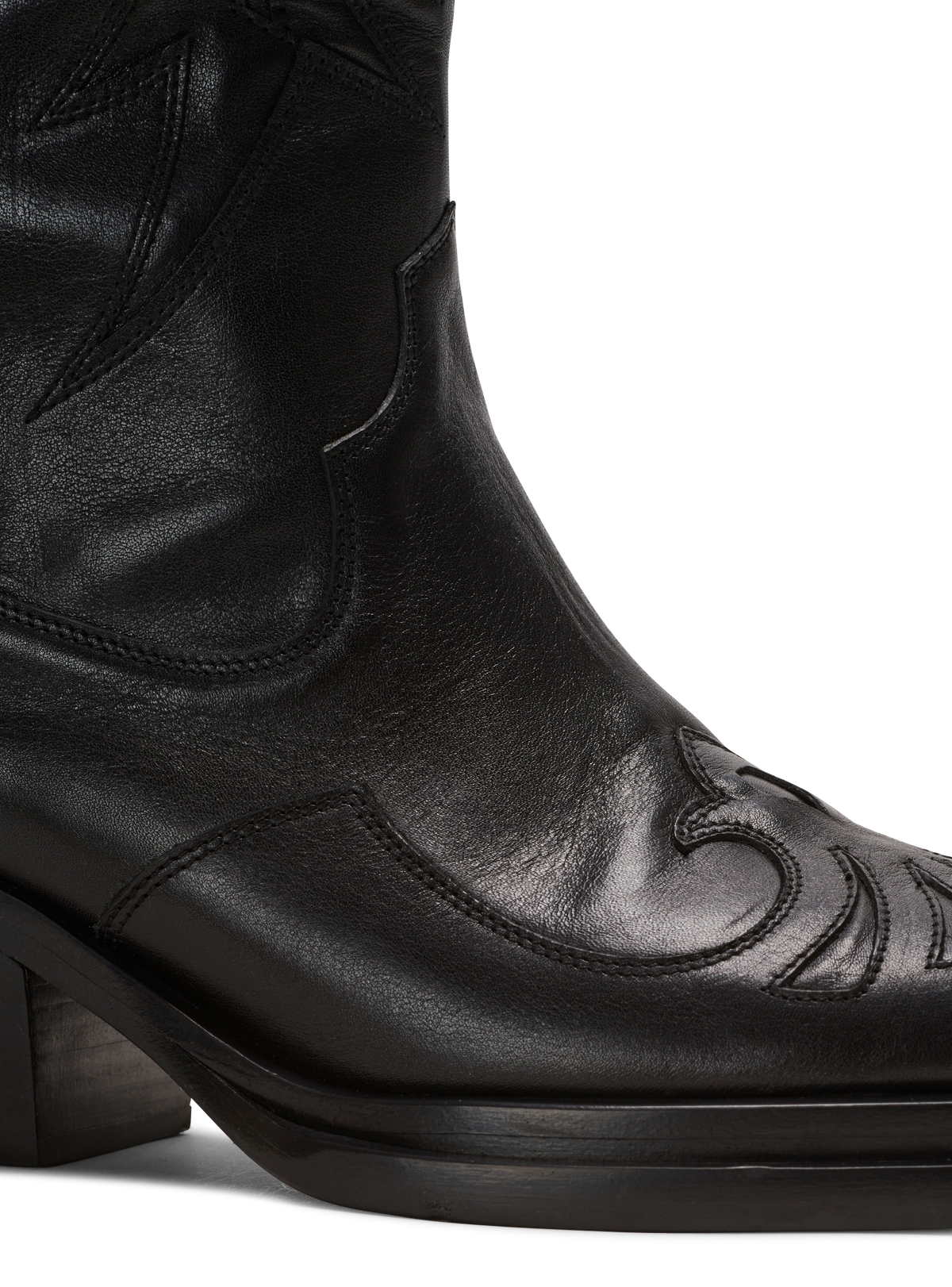 Bottes dan en cuir patchwork - Noir