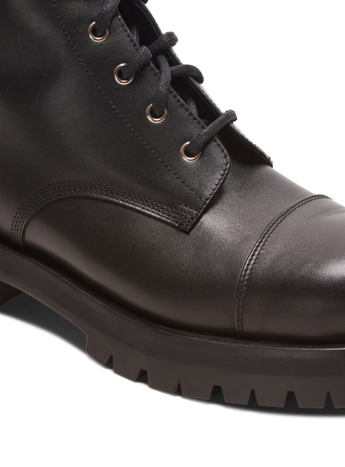 Bottines rangers charlie en cuir  - Noir