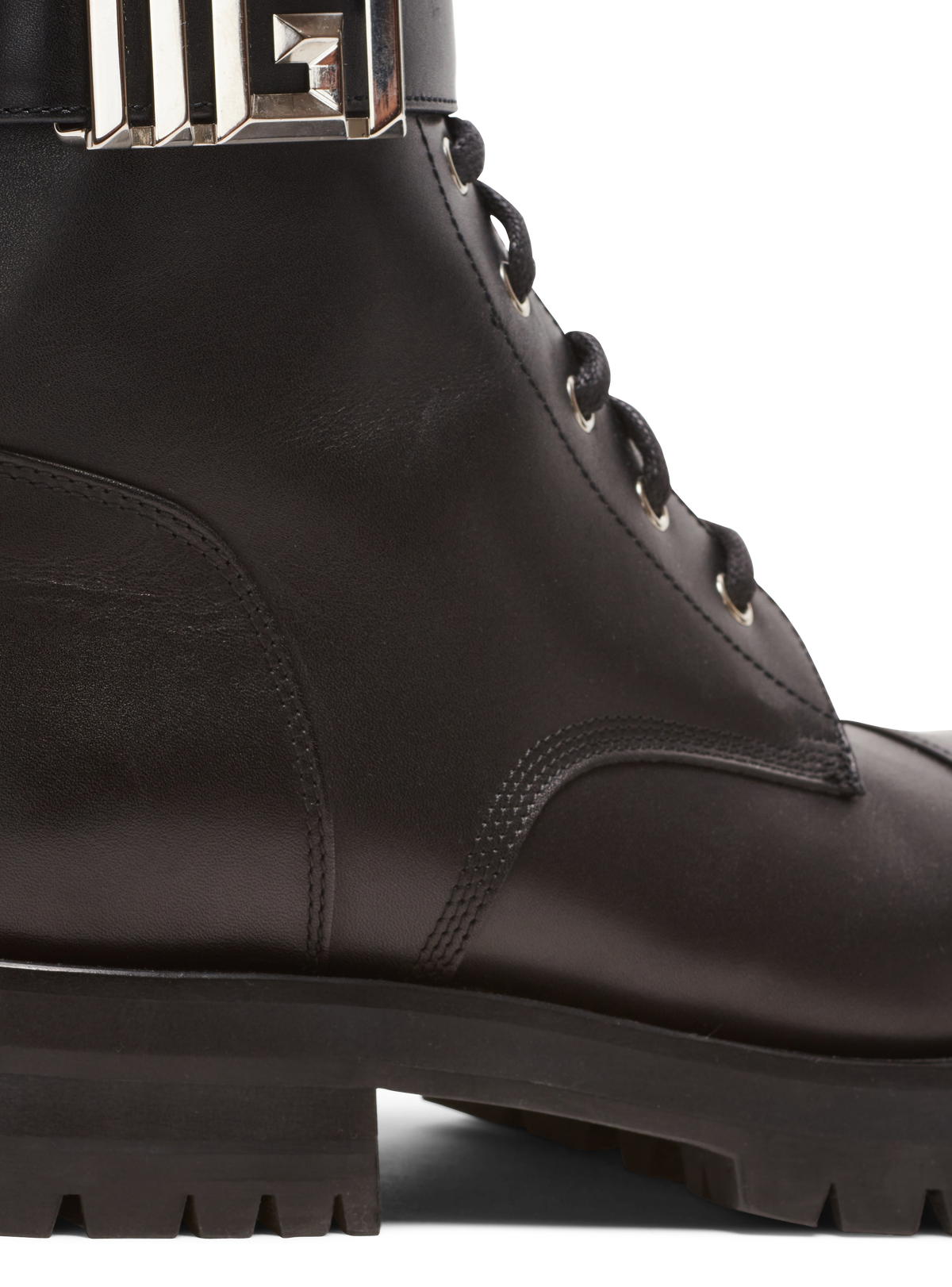 Bottines rangers charlie en cuir  - Noir