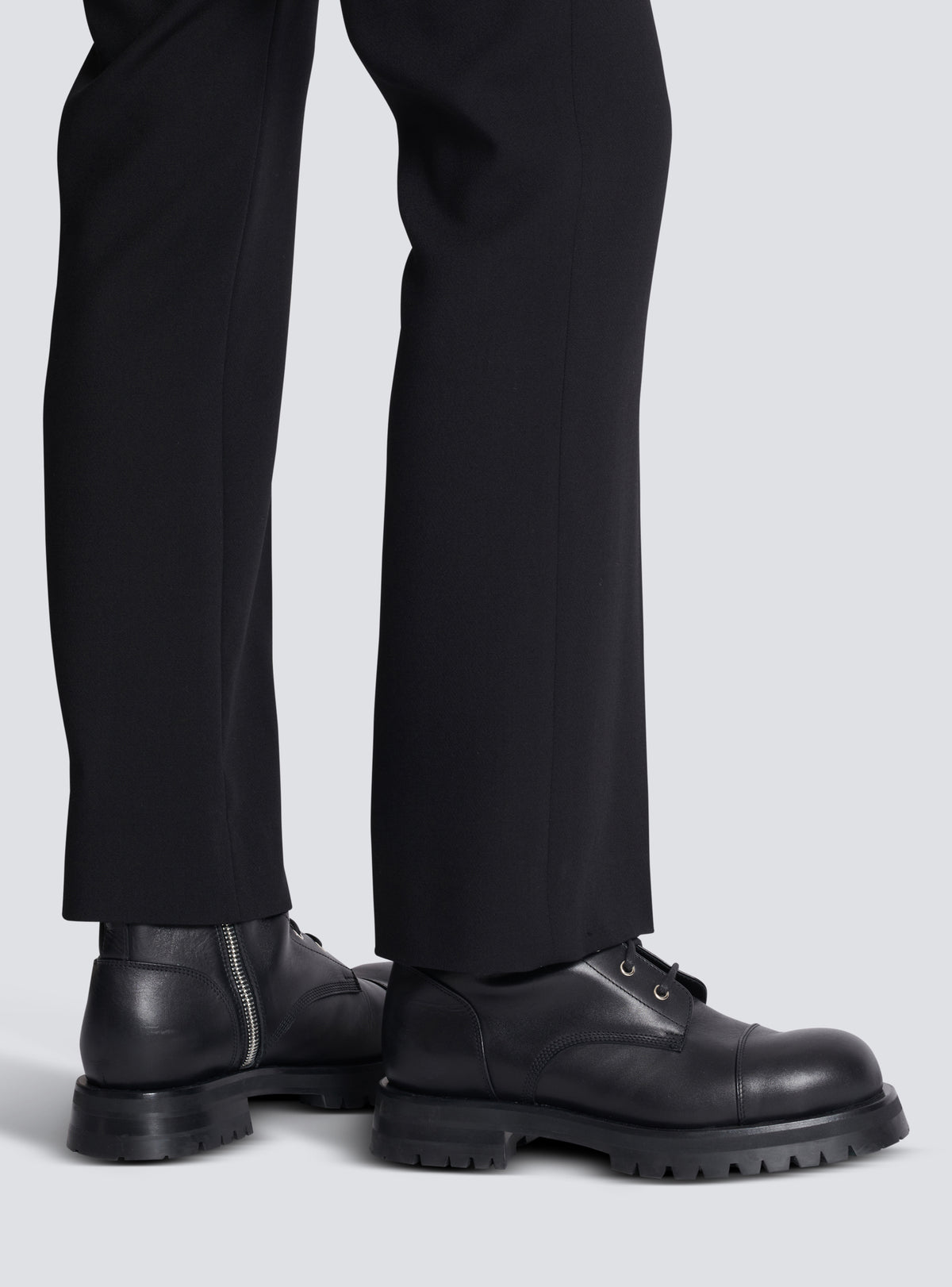 Bottines rangers charlie en cuir  - Noir
