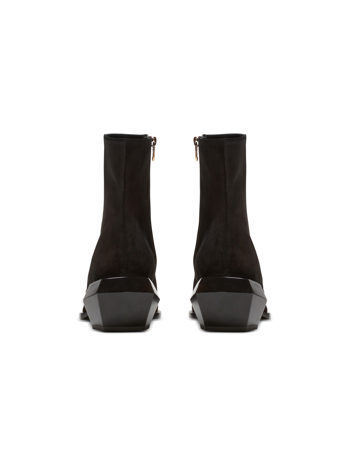 Bottines billy à talon diamant en cuir suédé - Noir