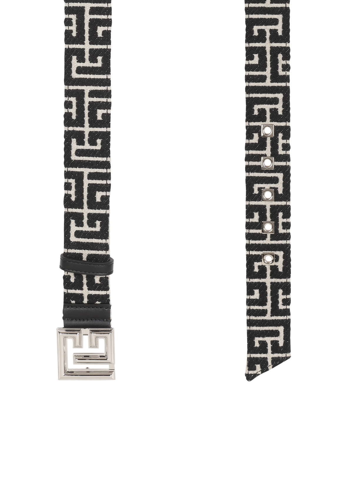 Ceinture pb belt en jacquard monogramme - Ivoire & Noir