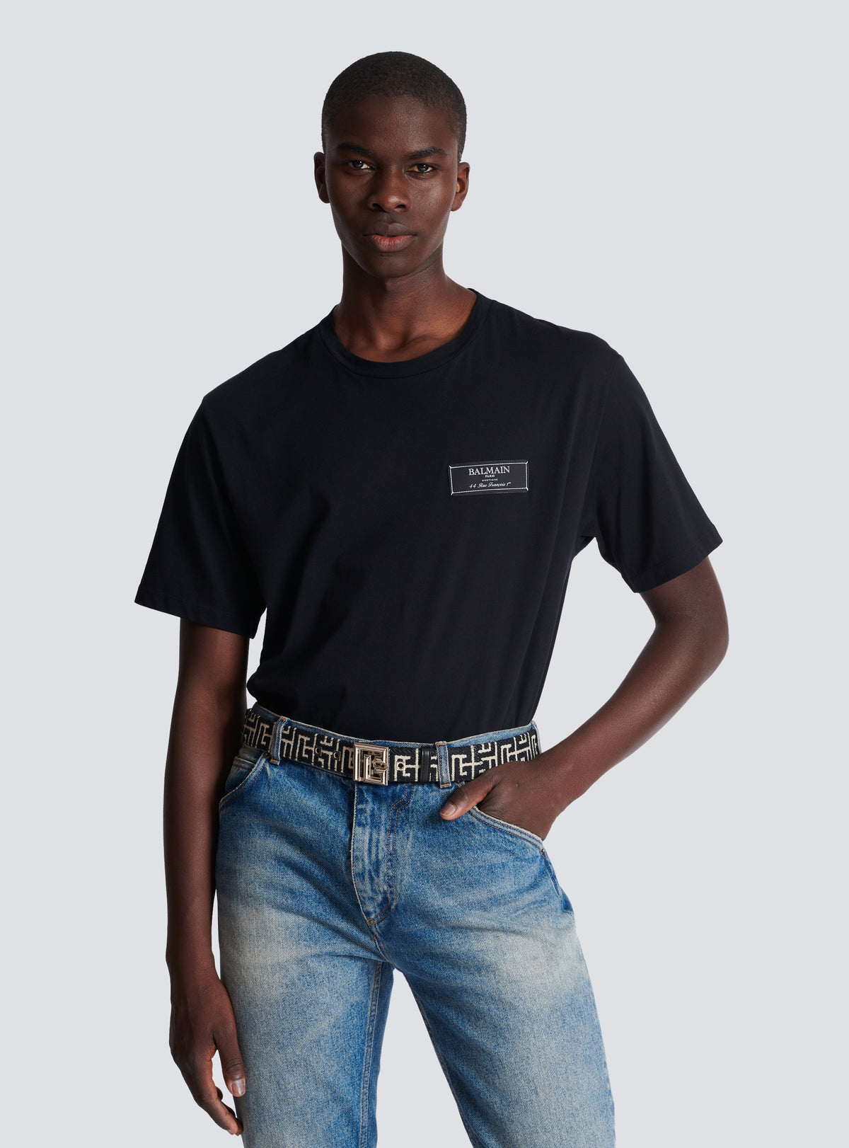 Ceinture pb belt en jacquard monogramme - Ivoire & Noir