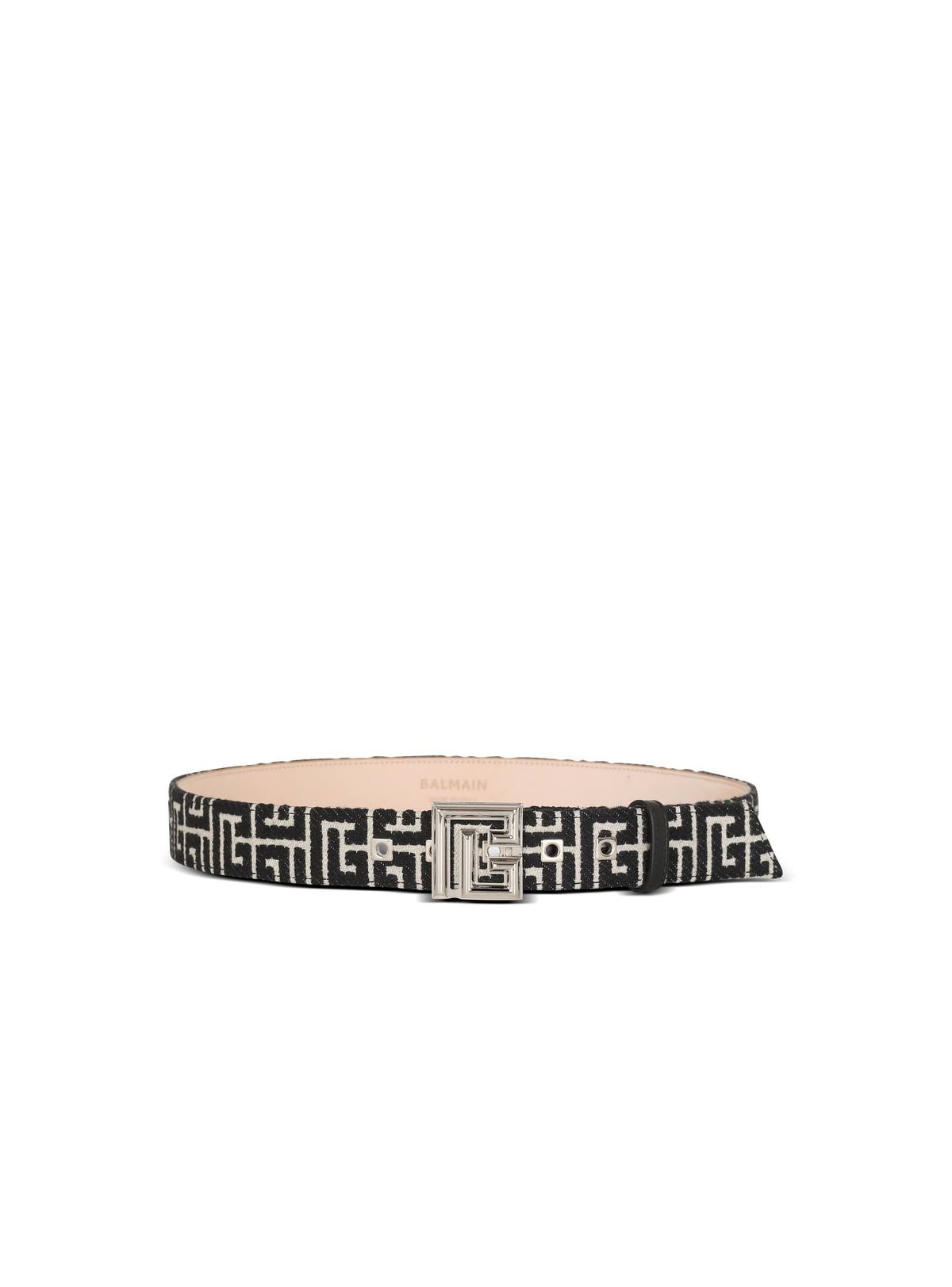 Ceinture pb belt en jacquard monogramme - Ivoire & Noir