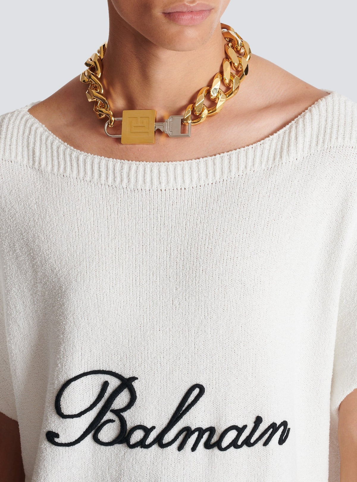 Collier cadenas Key & Lock en laiton - Or