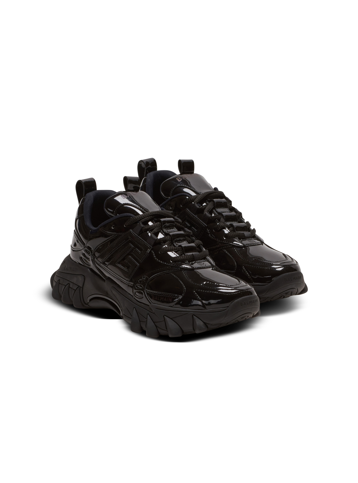 B-east Baskets en cuir vernis - Noir