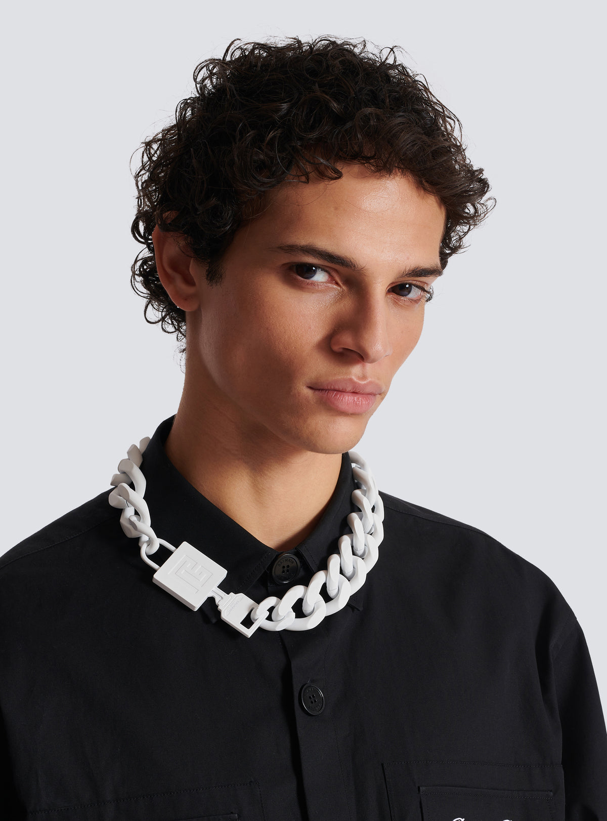 Collier cadenas key&lock main lab - Blanc