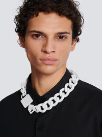 Collier cadenas key&lock main lab - Blanc