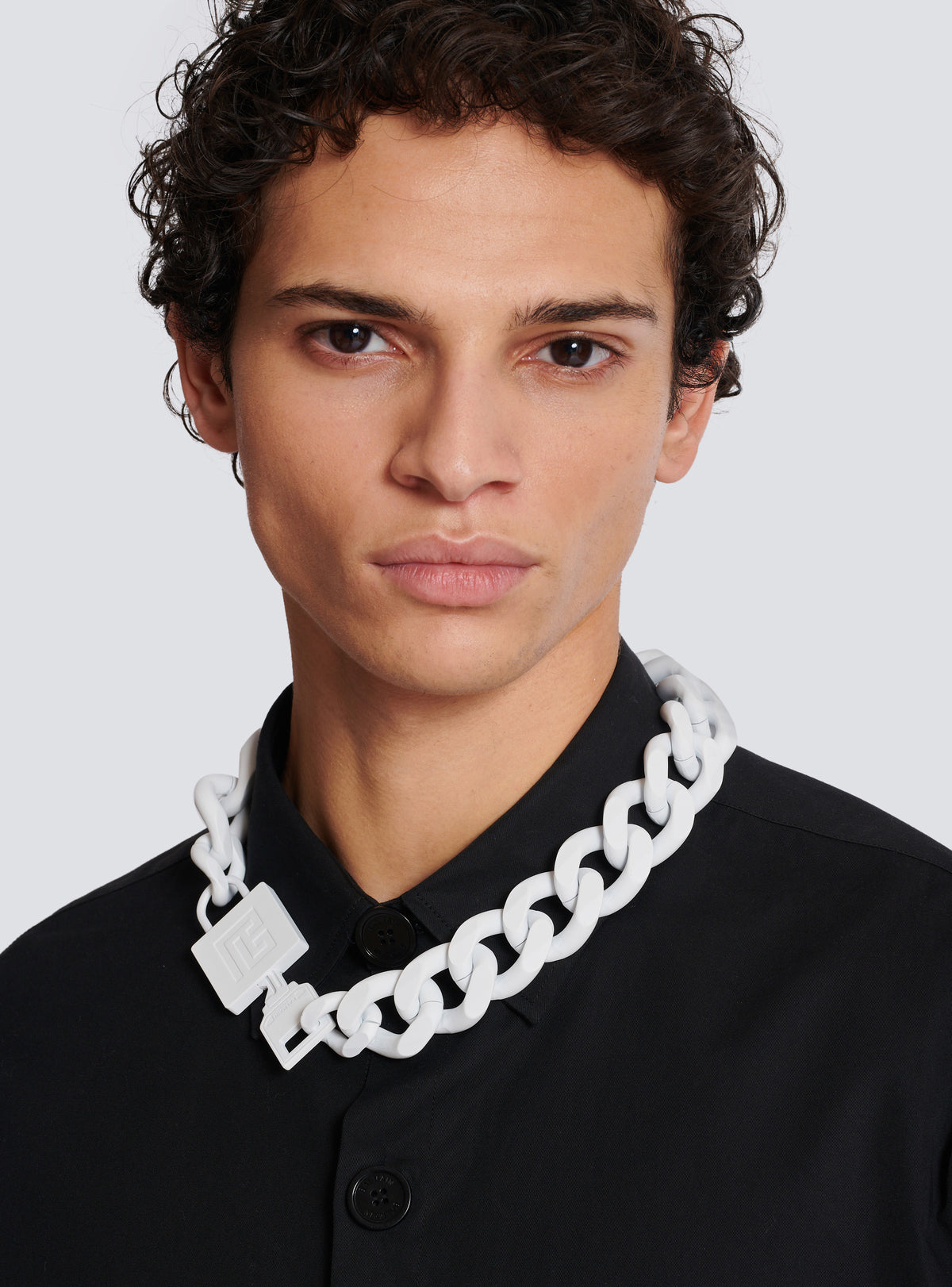 Collier cadenas key&lock main lab - Blanc