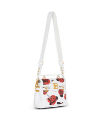 Sac b-buzz 23 en cuir de veau imprimé roses - Noir
