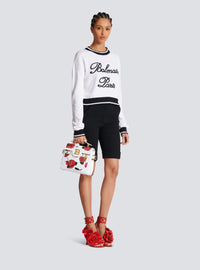 Sac b-buzz 23 en cuir de veau imprimé roses - Noir