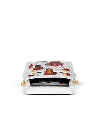 Sac b-buzz 23 en cuir de veau imprimé roses - Noir
