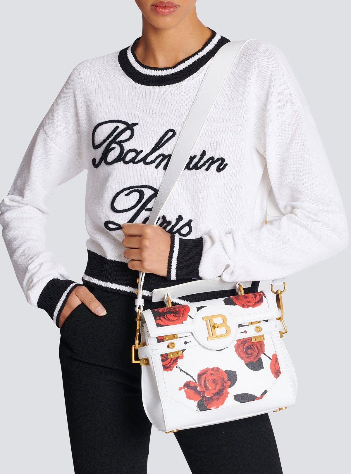 B-Buzz 23 bag in printed calfskin – Black
