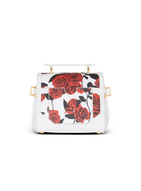 Sac b-buzz 23 en cuir de veau imprimé roses - Noir