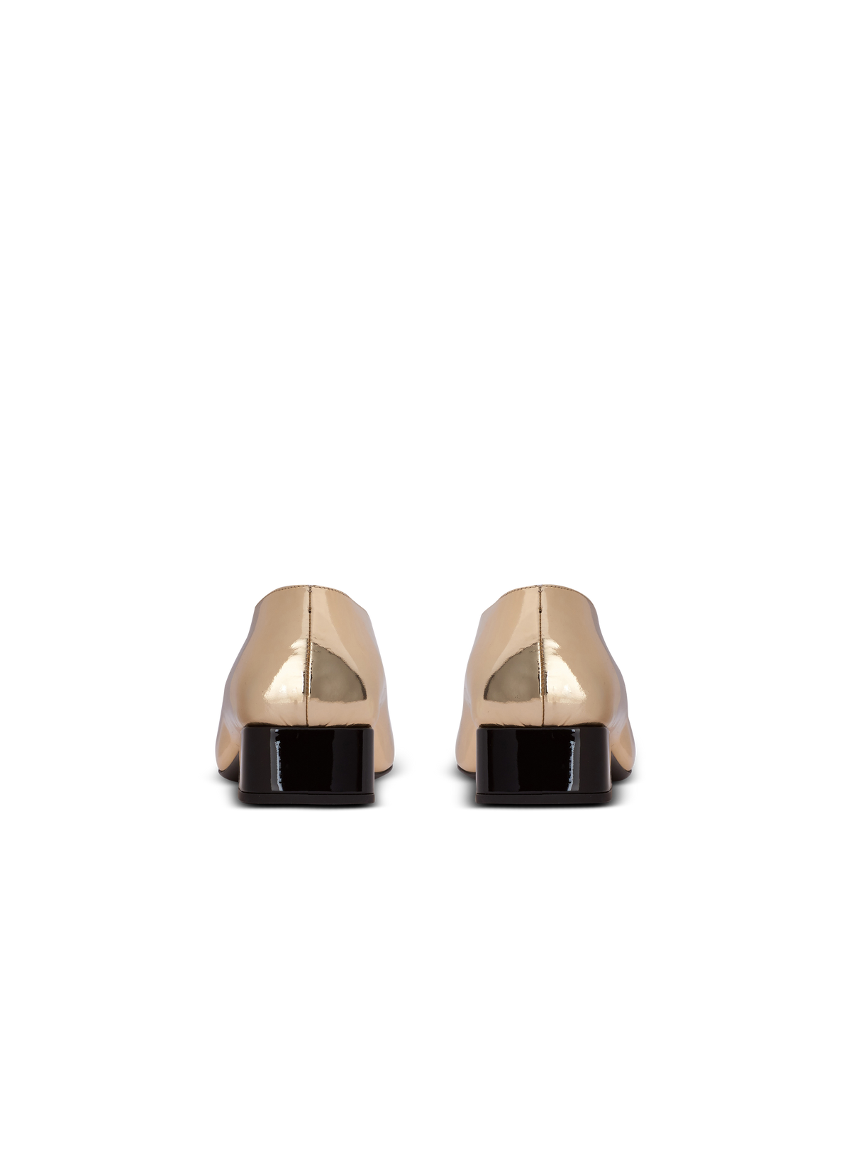 Ballerines eden en cuir miroir et cuir verni - Or & Noir