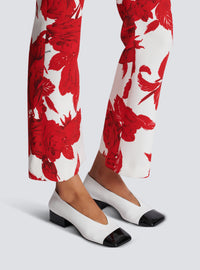 Ballerines eden bicolores en cuir verni - Noir & Blanc