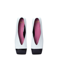 Ballerines eden bicolores en cuir verni - Noir & Blanc