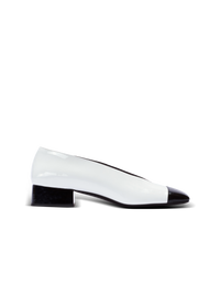 Ballerines eden bicolores en cuir verni - Noir & Blanc