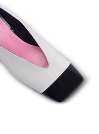 Ballerines eden bicolores en cuir verni - Noir & Blanc