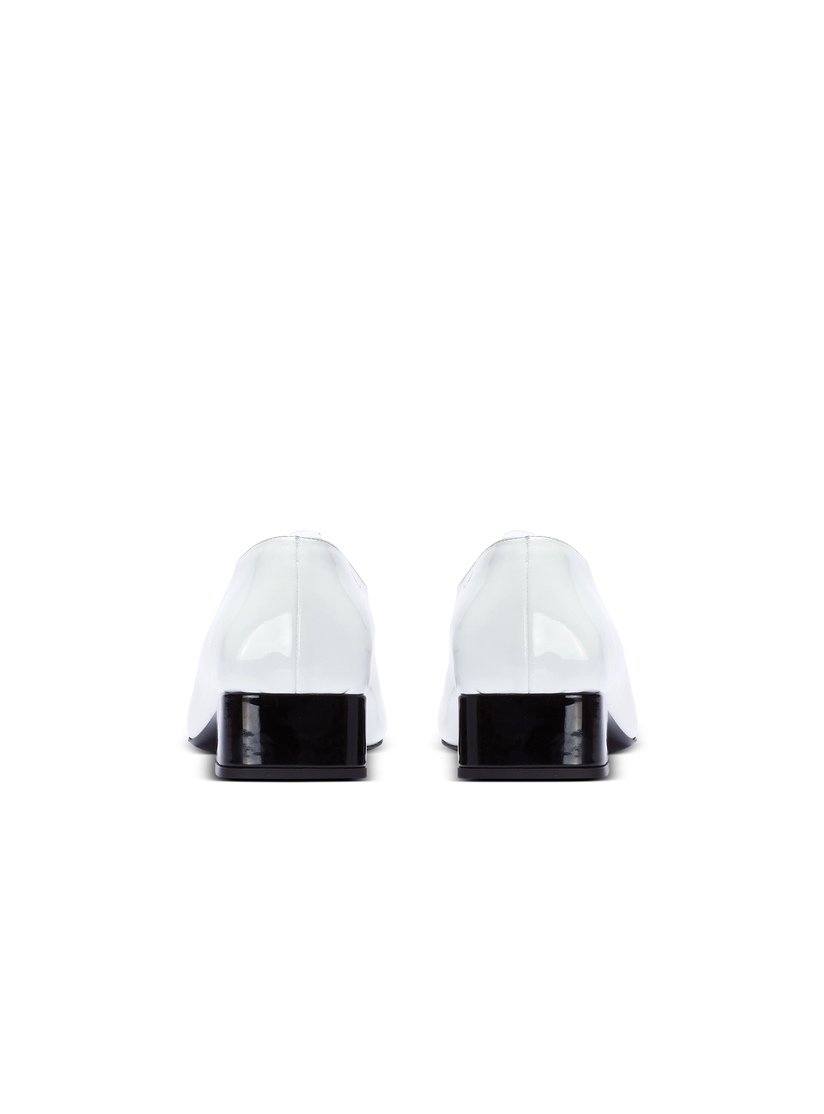 Ballerines eden bicolores en cuir verni - Noir & Blanc