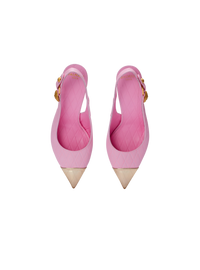 Escarpins eva en cuir de veau embossé grid - Rose