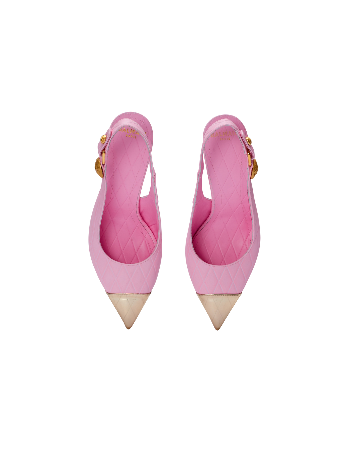 Escarpins eva en cuir de veau embossé grid - Rose