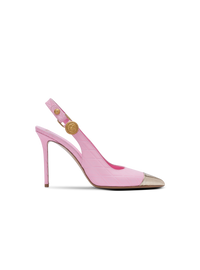 Escarpins eva en cuir de veau embossé grid - Rose
