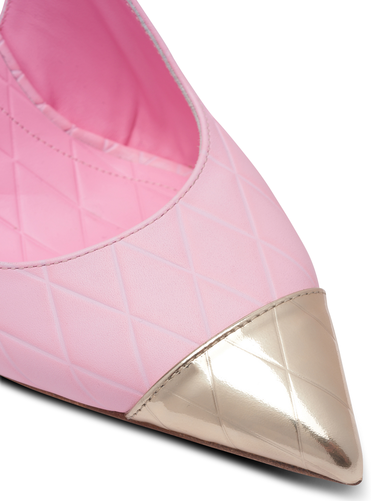 Escarpins eva en cuir de veau embossé grid - Rose
