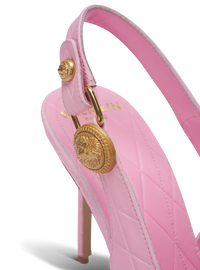 Escarpins eva en cuir de veau embossé grid - Rose