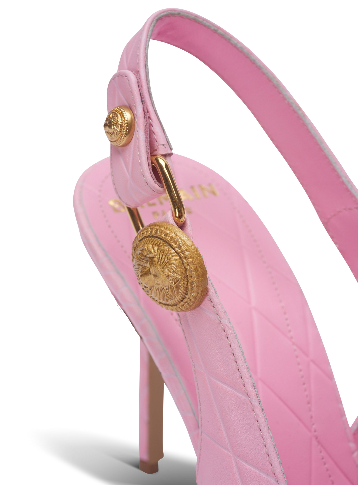 Escarpins eva en cuir de veau embossé grid - Rose