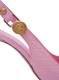 Escarpins eva en cuir de veau embossé grid - Rose