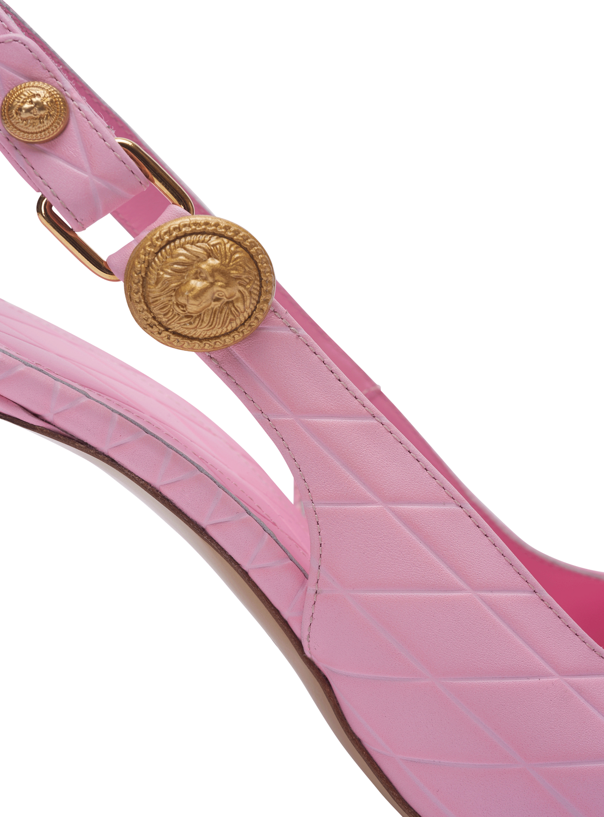 Escarpins eva en cuir de veau embossé grid - Rose